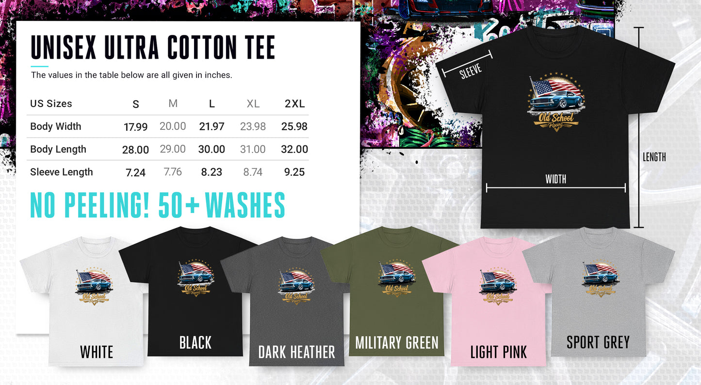 Classic American Muscle Car T-Shirt, Old School Racing. Creating a vintage retro designed shirt for car lovers of all ages!